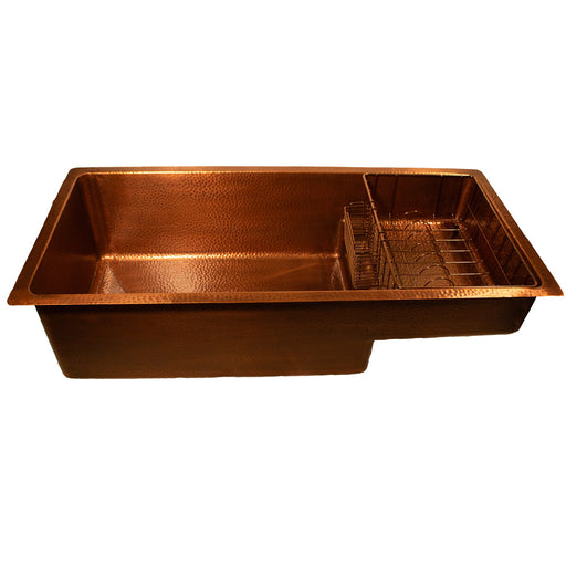 Nantucket Sinks X Studio Dearborn Copper STEPPE ™ Undermount Kitchen Sink - Hand-Hammered Copper STEPPE3918-HC - view 2