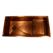 Nantucket Sinks X Studio Dearborn Copper STEPPE ™ Undermount Kitchen Sink - Hand-Hammered Copper STEPPE3918-HC