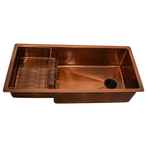 Nantucket Sinks X Studio Dearborn Copper STEPPE ™ Undermount Kitchen Sink - Light Antique Copper STEPPE3918-SMC - view 2