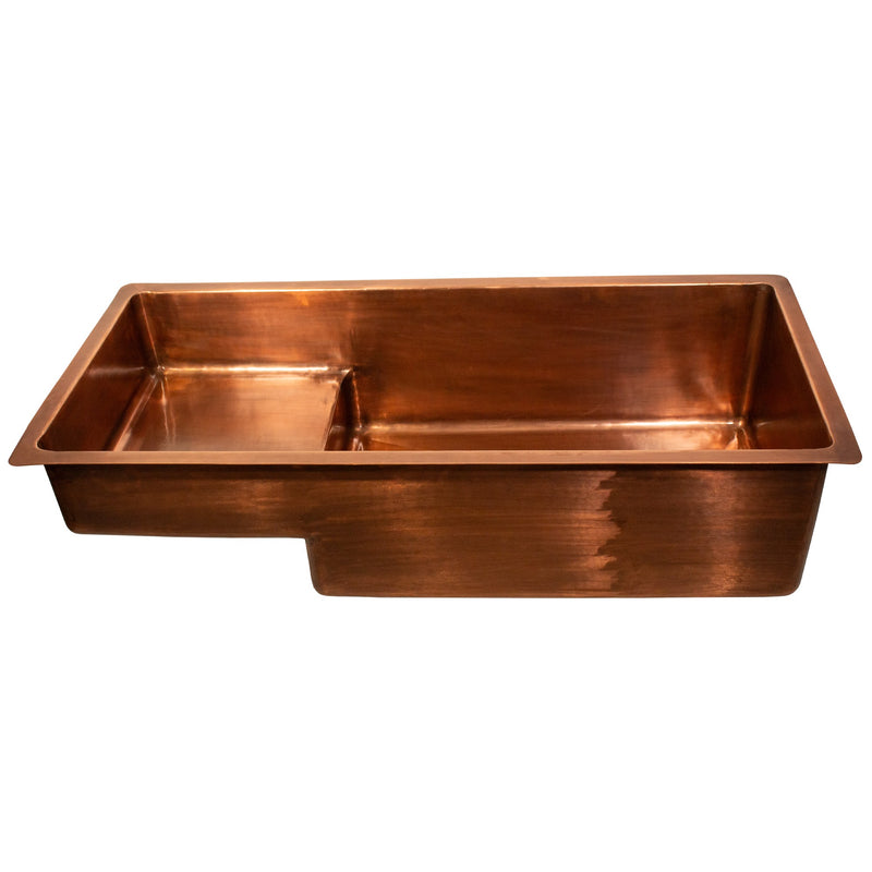 Nantucket Sinks X Studio Dearborn Copper STEPPE ™ Undermount Kitchen Sink - Light Antique Copper STEPPE3918-SMC - view 4