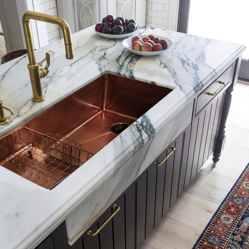 Nantucket Sinks X Studio Dearborn Copper STEPPE ™ Undermount Kitchen Sink - Light Antique Copper STEPPE3918-SMC - view 7