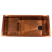 Nantucket Sinks X Studio Dearborn Copper STEPPE ™ Undermount Kitchen Sink - Light Antique Copper STEPPE3918-SMC