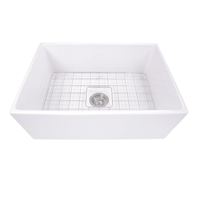 Nantucket Sinks 27 Inch Farmhouse Fireclay Sink with Drain and Grid T-FCFS27 - view 2