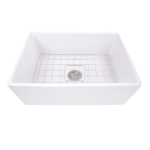 Nantucket Sinks 27 Inch Farmhouse Fireclay Sink with Drain and Grid T-FCFS27 - view 2
