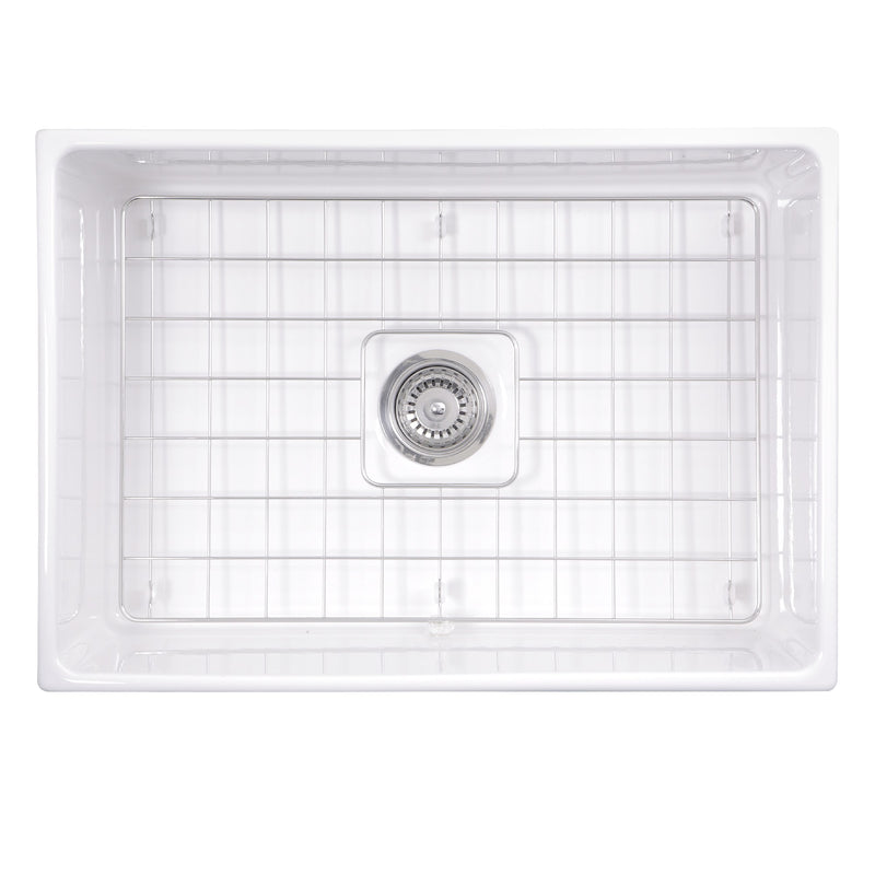 Nantucket Sinks 27 Inch Farmhouse Fireclay Sink with Drain and Grid T-FCFS27 - view 3