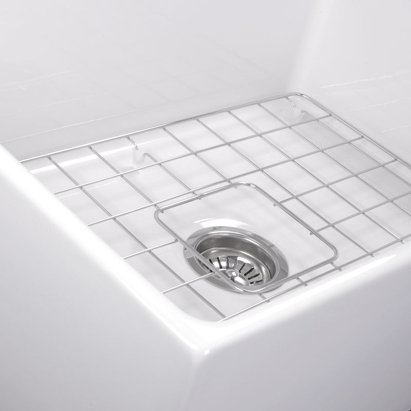 Nantucket Sinks 27 Inch Farmhouse Fireclay Sink with Drain and Grid T-FCFS27 - view 4