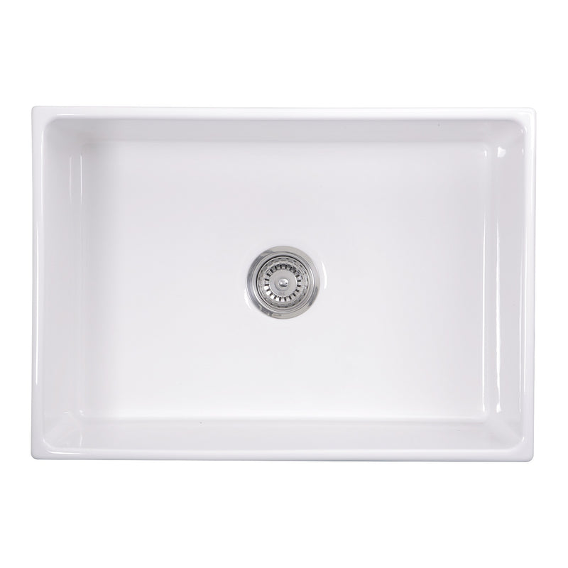 Nantucket Sinks 27 Inch Farmhouse Fireclay Sink with Drain and Grid T-FCFS27 - view 5