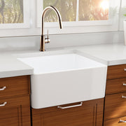 Nantucket Sinks 27 Inch Farmhouse Fireclay Sink with Drain and Grid T-FCFS27 - view 6