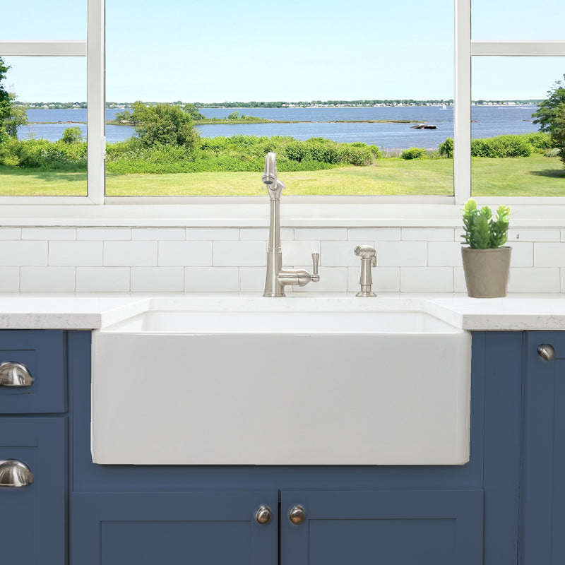 Nantucket Sinks 27 Inch Farmhouse Fireclay Sink with Drain and Grid T-FCFS27 - view 7
