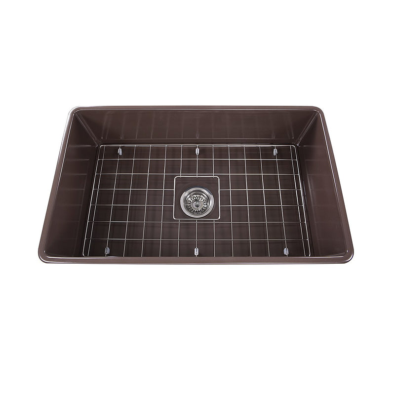 Nantucket Sinks 30 Inch Coffee Brown Fireclay Farmhouse Kitchen Sink T-FCFS30CB - view 2