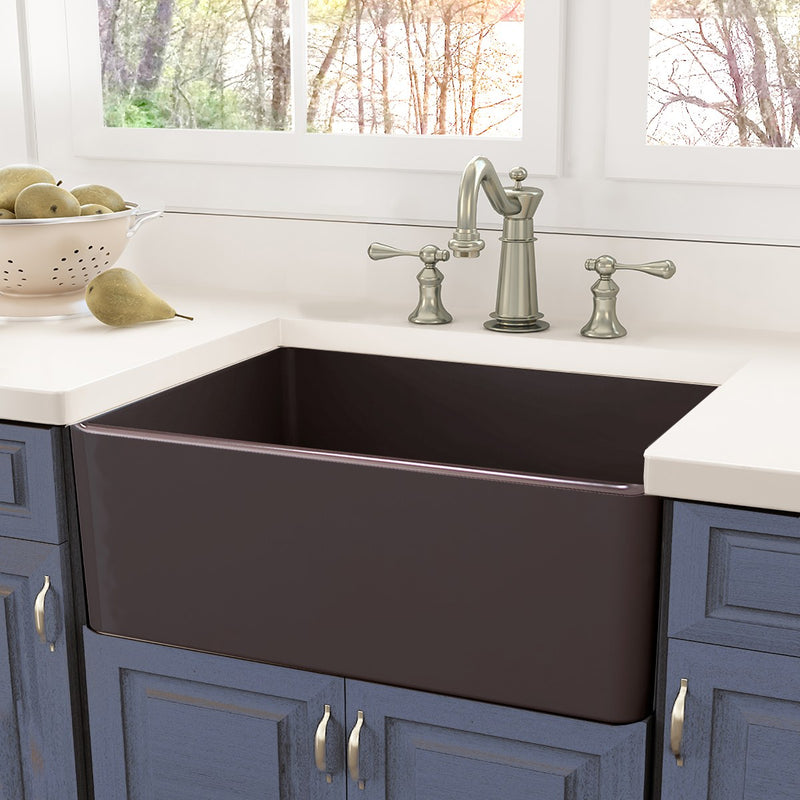 Nantucket Sinks 30 Inch Coffee Brown Fireclay Farmhouse Kitchen Sink T-FCFS30CB - view 5
