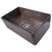 Nantucket Sinks 30 Inch Coffee Brown Fireclay Farmhouse Kitchen Sink T-FCFS30CB