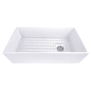 Nantucket Sinks 36 Inch Farmhouse Fireclay Sink with Offset Drain and Grid T-FCFS36 - view 4