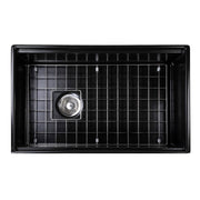 Nantucket Sinks 30-inch Workstation Fireclay Apron Sink Side Drain - Matte Black T-PS30MB - view 5