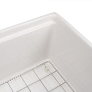 Nantucket Sinks 30-inch Workstation Fireclay Apron Sink Side Drain - White T-PS30W - view 4