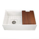 Nantucket Sinks 30-inch Workstation Fireclay Apron Sink Side Drain - White T-PS30W