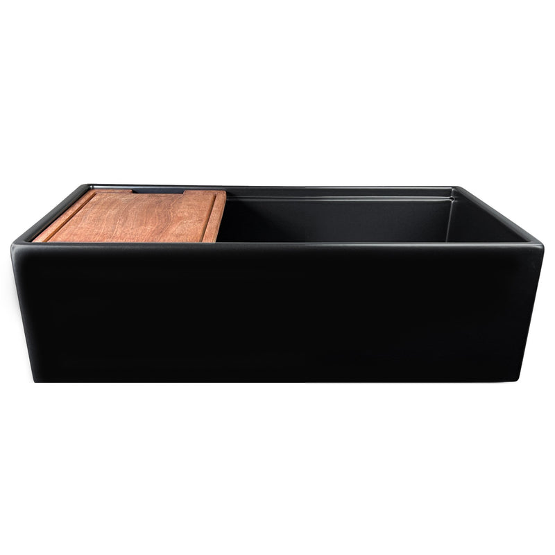 Nantucket Sinks 33-inch Workstation Fireclay Apron Sink with Accessories - Matte Black T-PS33MB - view 4