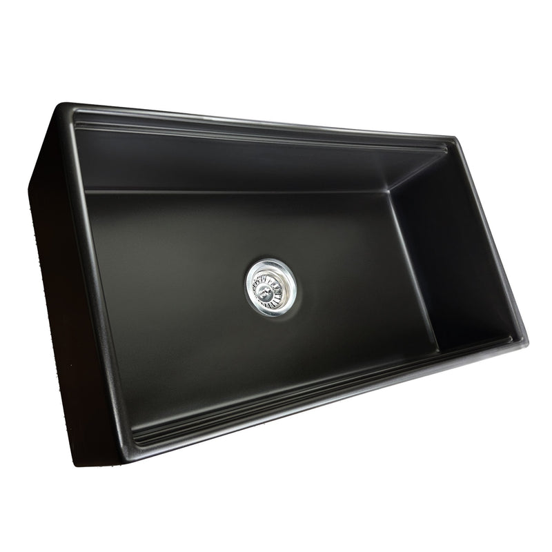 Nantucket Sinks 33-inch Workstation Fireclay Apron Sink with Accessories - Matte Black T-PS33MB - view 5