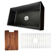 Nantucket Sinks 33-inch Workstation Fireclay Apron Sink with Accessories - Matte Black T-PS33MB - view 6
