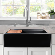 Nantucket Sinks 33-inch Workstation Fireclay Apron Sink with Accessories - Matte Black T-PS33MB - view 8