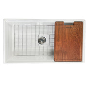 Nantucket Sinks 33-inch Workstation Fireclay Apron Sink with Accessories - White T-PS33W - view 2