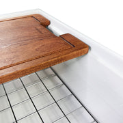 Nantucket Sinks 33-inch Workstation Fireclay Apron Sink with Accessories - White T-PS33W - view 5