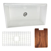 Nantucket Sinks 33-inch Workstation Fireclay Apron Sink with Accessories - White T-PS33W - view 6