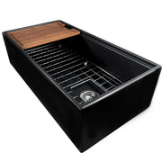 Nantucket Sinks 36-inch Workstation Fireclay Apron Sink with Accessories -Matte Black T-PS36MB - view 2