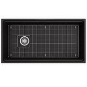 Nantucket Sinks 36-inch Workstation Fireclay Apron Sink with Accessories -Matte Black T-PS36MB - view 6