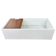 Nantucket Sinks 36-inch Workstation Fireclay Apron Sink with Accessories - White T-PS36W - view 3
