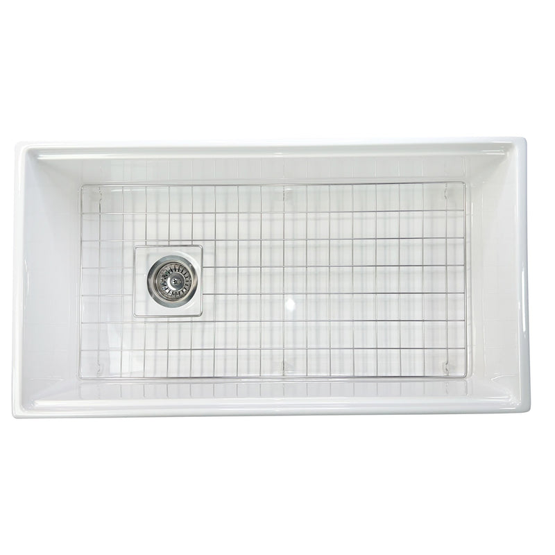 Nantucket Sinks 36-inch Workstation Fireclay Apron Sink with Accessories - White T-PS36W - view 4