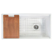 Nantucket Sinks 36-inch Workstation Fireclay Apron Sink with Accessories - White T-PS36W