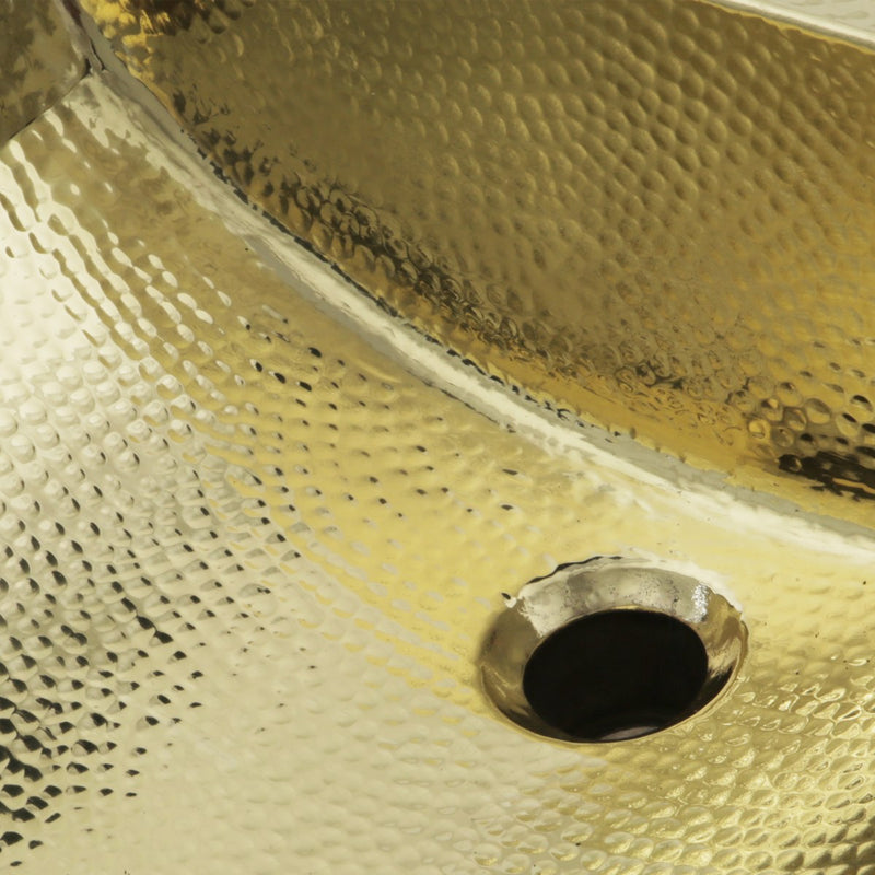 Nantucket Sinks TRB-1914-OF - 21 Inch Hand Hammered Brass Rectangle Undermount Bathroom Sink with Overflow - view 3