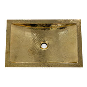 Nantucket Sinks TRB-OF - 19.8 Inch 12.8 Inch Hand Hammered Brass Rectangle Undermount Bathroom Sink with Overflow - view 2