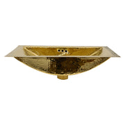 Nantucket Sinks TRB-OF - 19.8 Inch 12.8 Inch Hand Hammered Brass Rectangle Undermount Bathroom Sink with Overflow - view 5