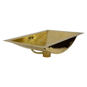 Nantucket Sinks TRB-OF - 19.8 Inch 12.8 Inch Hand Hammered Brass Rectangle Undermount Bathroom Sink with Overflow - view 6