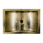 Nantucket Sinks TRB2416-OF - 23.5 Inch X 15.5 Inch Hand Hammered Brass Rectangle Undermount Bathroom Sink with Overflow - view 2