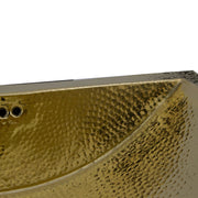 Nantucket Sinks TRB2416-OF - 23.5 Inch X 15.5 Inch Hand Hammered Brass Rectangle Undermount Bathroom Sink with Overflow - view 4