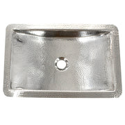 Nantucket Sinks Hand Hammered Stainless Steel Rectangle Undermount Bathroom Sink TRS - view 2
