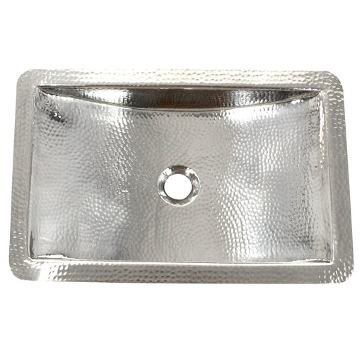 Nantucket Sinks Hand Hammered Stainless Steel Rectangle Undermount Bathroom Sink TRS - view 2