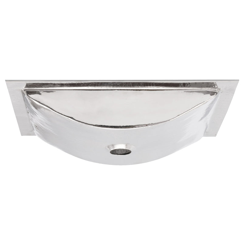 Nantucket Sinks Hand Hammered Stainless Steel Rectangle Undermount Bathroom Sink TRS - view 3