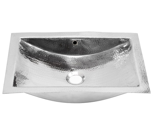 Nantucket Sinks Hammered Stainless Steel Rectangle Undermount Bathroom Sink with Overflow TRS-OF - view 2