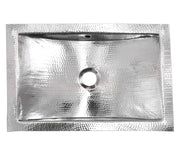 Nantucket Sinks Hammered Stainless Steel Rectangle Undermount Bathroom Sink with Overflow TRS-OF - view 3