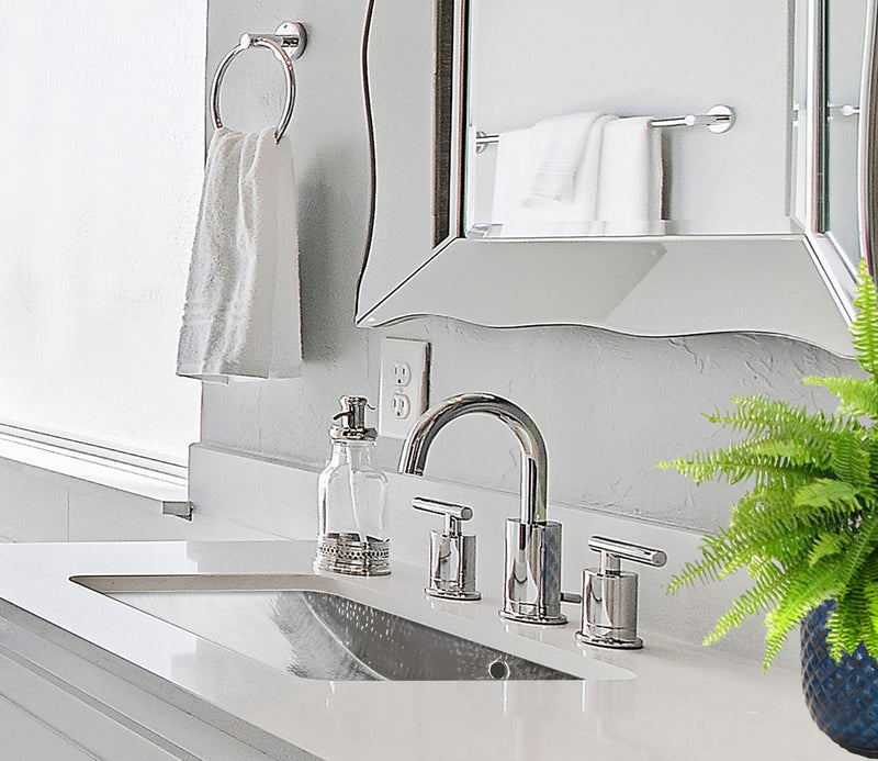 Nantucket Sinks Hammered Stainless Steel Rectangle Undermount Bathroom Sink with Overflow TRS-OF - view 7