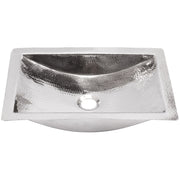 Nantucket Sinks Hand Hammered Stainless Steel Rectangle Undermount Bathroom Sink TRS