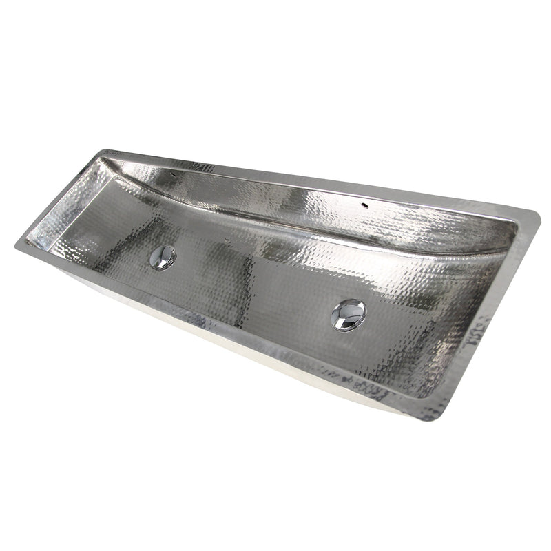 Nantucket Sinks TRS48-OF Stainless Steel Double Trough Undermount Bathroom Sink with Overflow - view 3