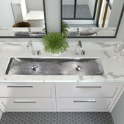 Nantucket Sinks TRS48-OF Stainless Steel Double Trough Undermount Bathroom Sink with Overflow - view 5