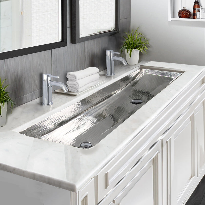 Nantucket Sinks TRS48-OF Stainless Steel Double Trough Undermount Bathroom Sink with Overflow - view 6