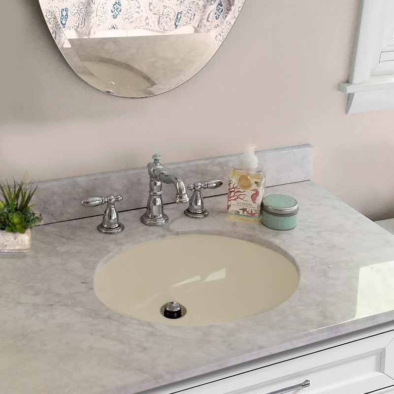 Nantucket Sinks 15 Inch X 12 Inch Undermount Ceramic Sink In Bisque UM-15x12-B - view 5