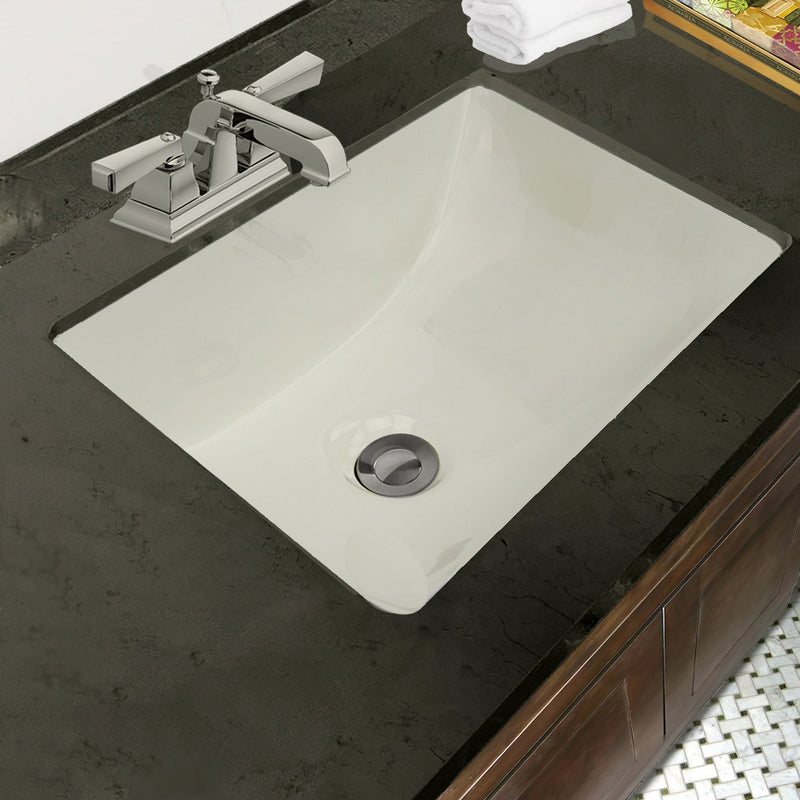 Nantucket Sinks 16 Inch X 11 Inch Undermount Ceramic Sink In Bisque UM-16x11-B - view 4